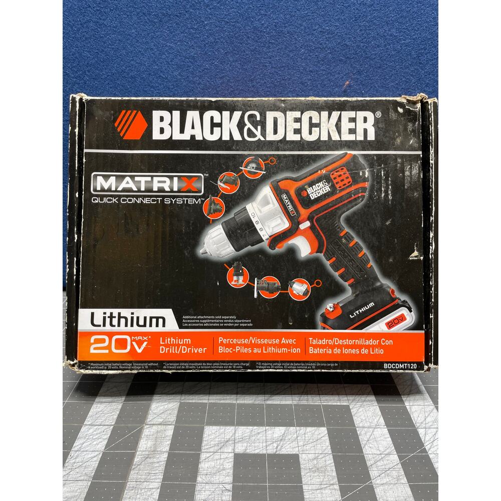 BLACK+DECKER 20V‎ MAX Cordless Drill/Driver BDCDMT120 with Charger and Battery